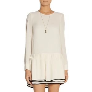 See by Chloe Ivory Layered Crepe Mini Dress 4